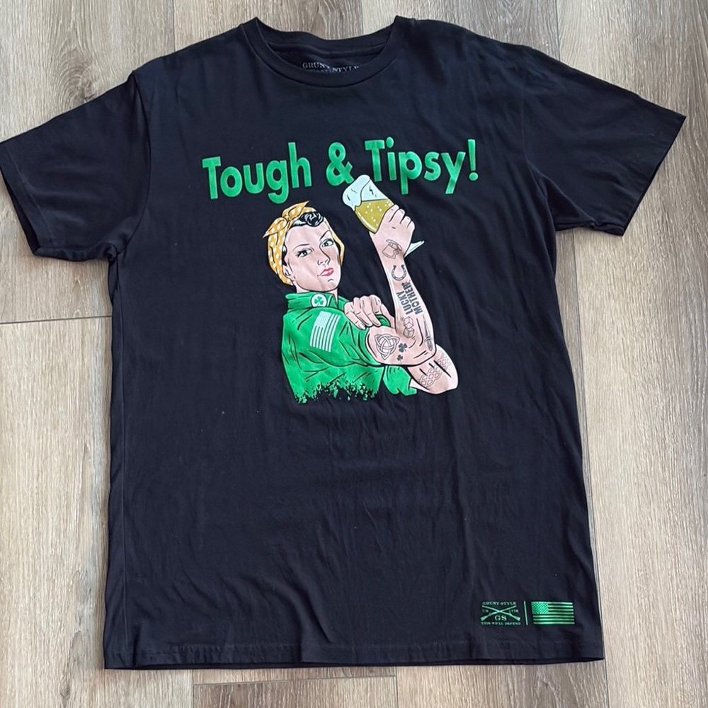 Grunt Style Black and Green Tough & Tipsy Tee